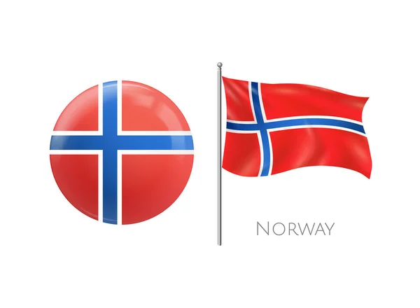 Realistisk Mockup Märke Flagga Sammansättning Med Isolerade Nationella Flagga Och — Stock vektor
