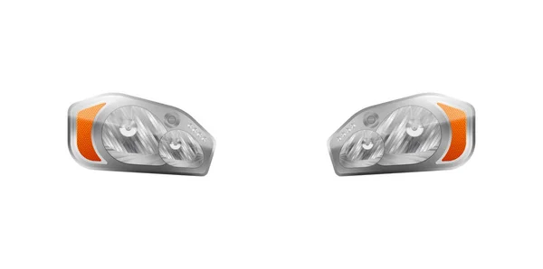 Composição Faróis Auto Realista Com Imagens Isoladas Automóvel Luzes Dianteiras — Vetor de Stock