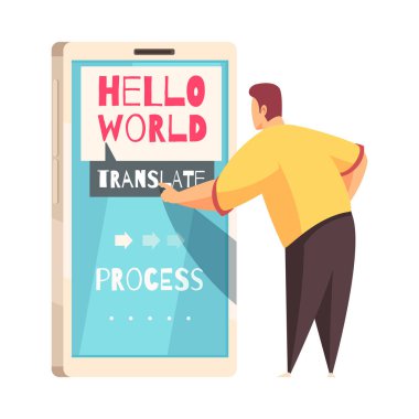 Düz izole edilmiş yabancı dil ile dil eğitim merkezi kompozisyonu öğreniliyor.