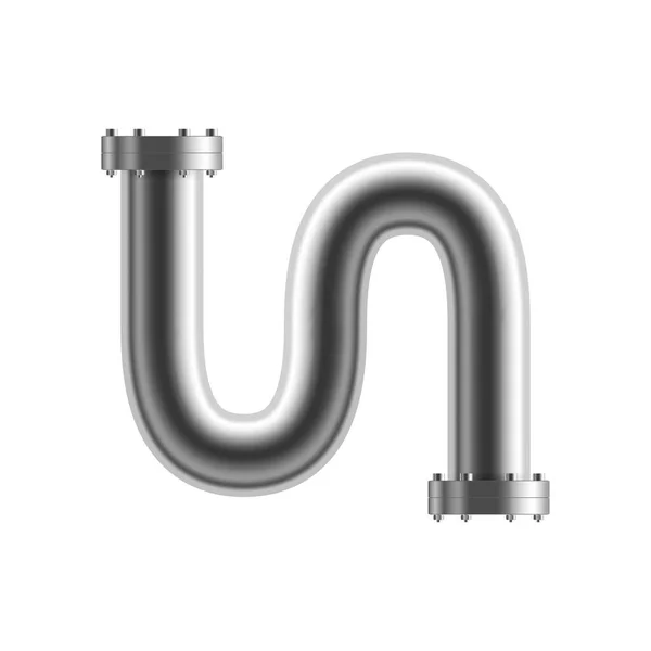 Tubos Tubulação Industrial Composição Realista Com Imagem Isolada Parte Tubo — Vetor de Stock