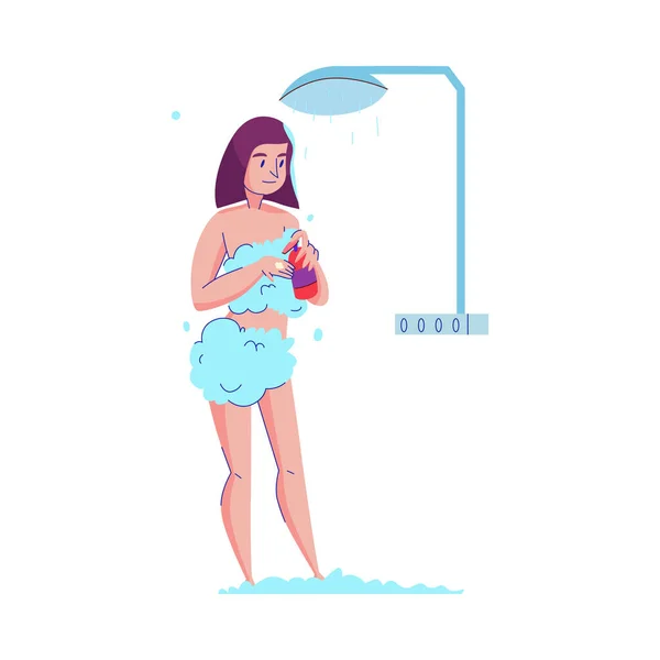 Composición Higiene Femenina Con Imágenes Planas Aisladas Cuidado Personal Aisladas — Vector de stock