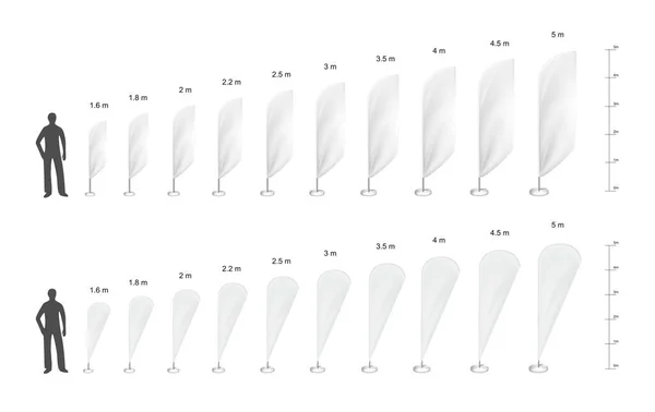 羽毛广告国旗模仿一套现实的 不同尺寸的矢量图形孤立的人体轮廓和笔尖 — 图库矢量图片
