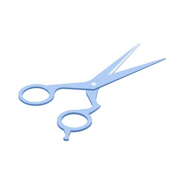 Boş arkaplan çizimi üzerinde kuaför kuaförü resimleri olan Isometric berber kompozisyonu