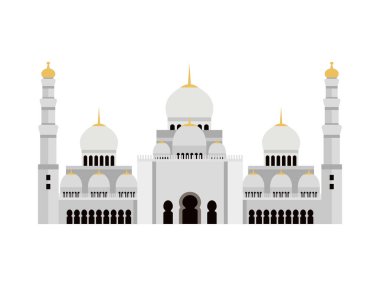 Boş arkaplan çizimleri üzerinde izole seyahat resimleriyle BAE turizm bileşimi