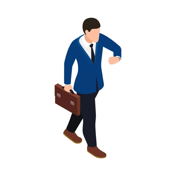 Business office people isometric composition with human character of office worker isolated vector illustration