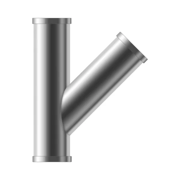 Tubos Tubulação Industrial Composição Realista Com Imagem Isolada Parte Tubo — Vetor de Stock