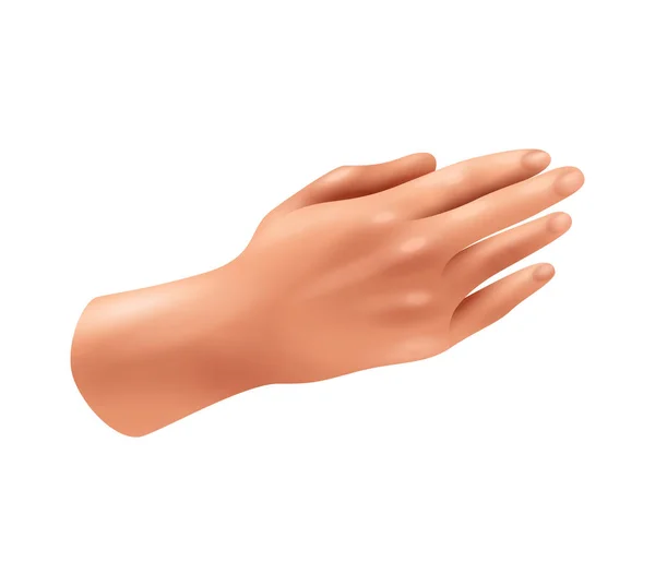Руки Игры Композиция Реалистичным Видом Ладонь Руки Человека Пустом Фоне — стоковый вектор