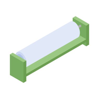 Isometric tekstil fabrikası yapım bileşimi. Arkaplan çiziminde izole edilmiş endüstriyel makine görüntüsü var.