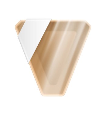 Polietilen plastik ambalaj paketleri, şeffaf zarf vektör illüstrasyonuyla kaplı konteyner kutusunun izole görüntüsüyle gerçekçi bileşimi