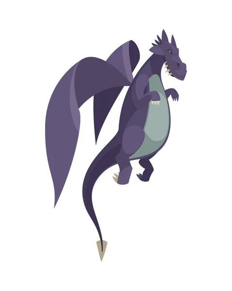 Dragon Sammansättning Med Roliga Färgglada Drake Monster Konstigt Orm Som — Stock vektor