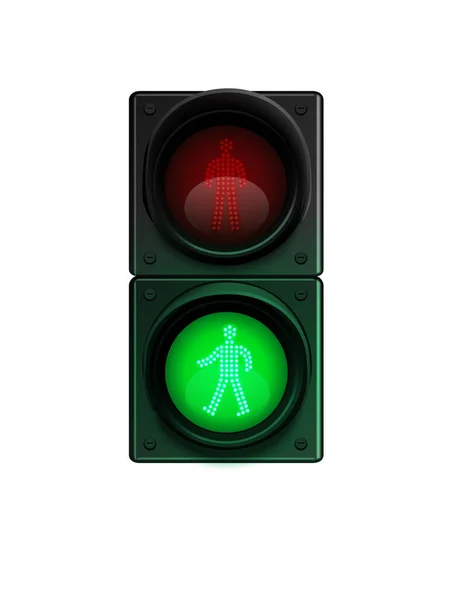 Traffic Lights Realistic Composition Traffic Light Icon Glowing Light Blank — Stock Vector