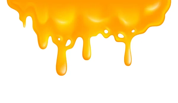 血液スプラッターブロットは 空白の背景ベクトルイラスト上の黄色の液体で現実的な組成物を滴下 — ストックベクタ