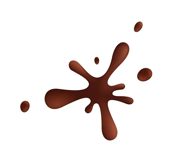 Blood Splatters Blots Drips Realistic Composition Brown Liquid Blank Background — Stock Vector
