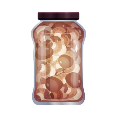 Salamura edilmiş sebze dolu mason kavanozunun izole edilmiş görüntüsüne sahip turşu kompozisyonu boş arka plan vektör illüstrasyonu