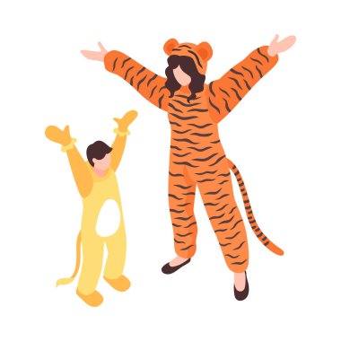 Isome çocukları animasyon partisi kompozisyonu. Boş arka plan vektör illüstrasyonunda izole edilmiş çocuk partisi simgeleri.