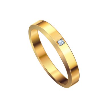 Altın alyanslar gerçekçi izole edilmiş, elmas ve mücevher taşıyıcı resimli asil metaller içeriyor.