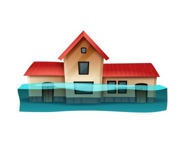 Doğal afetler, yaşamsal tehdit içeren durumu renklendirir. Boş arkaplan vektörü çiziminde izole edilmiş görüntü ile.