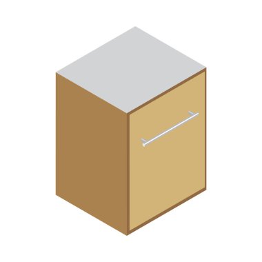 Boş arkaplan vektör illüstrasyonunda izole edilmiş mobilya iç unsurları izometrik bileşimi