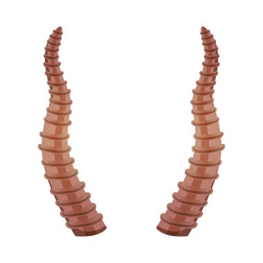 Boş arkaplan vektör illüstrasyonunda karalama maskesi için izole edilmiş renkli boynuz eşleşmesi içeren boynuz bileşimi