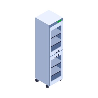 Teknoloji ve bilim tarafından izole edilmiş ikon vektör illüstrasyonuyla yarı doktor üretim izometrik bileşimi