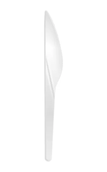 Cuchillo Plástico Blanco Desechable Ilustración Vector Realista — Vector de stock