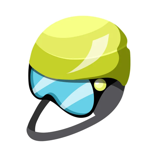 Isometric Color Ski Helmet Goggles Vector Illustration — Stock Vector