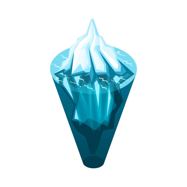 Icône Isométrique Aménagement Paysager Hiver Avec Glacier Sur Fond Blanc — Image vectorielle