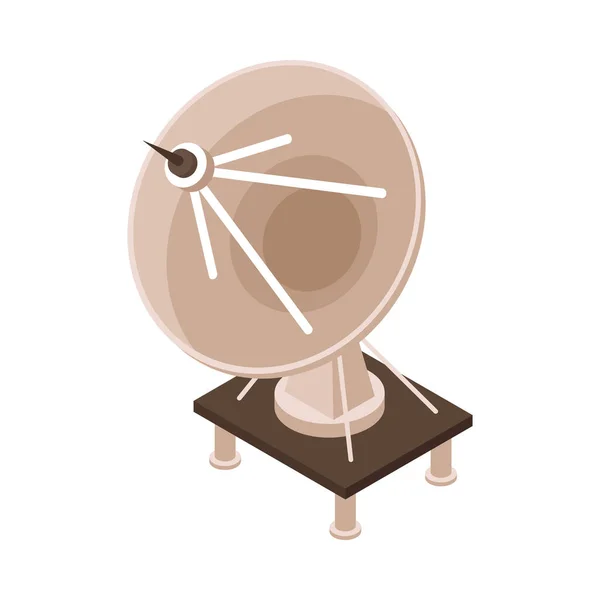 Изометрическая Спутниковая Антенна Белом Фоне Векторная Иллюстрация — стоковый вектор