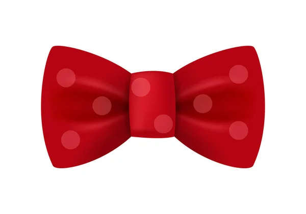 Realistic Elegant Red Bow Tie White Background Vector Illustration — Stockvektor