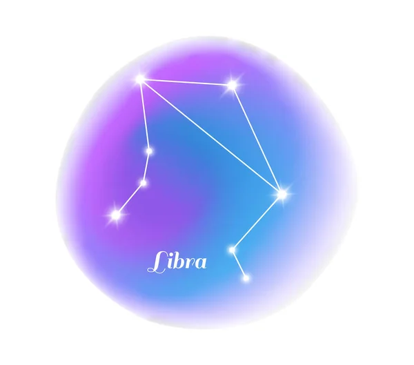 Astrology Zodiac Sign Libra Star Constellation Flat Vector Illustration — Stock vektor