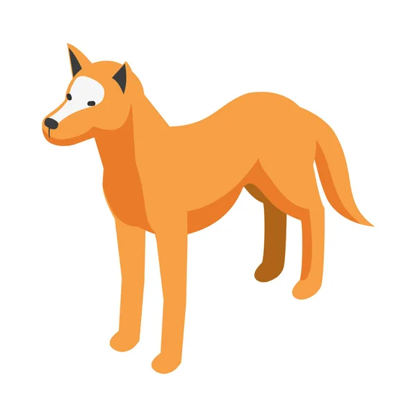 Isometric Dingo Dog White Background Vector Illustration — Διανυσματικό Αρχείο