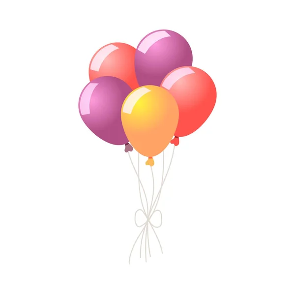 Bunch Colorful Balloons Isometric Vector Illustration — Stok Vektör