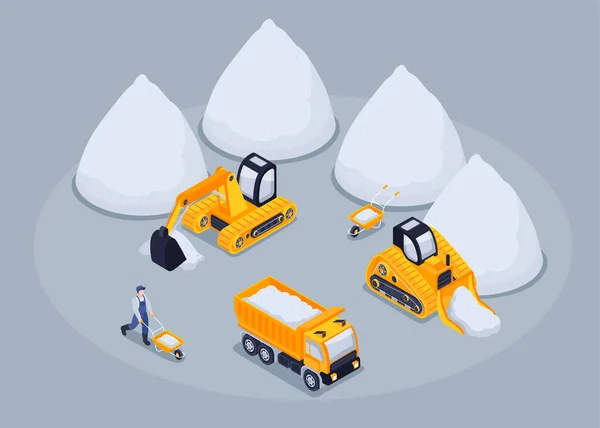 Salt Production Concept Manufacture Symbols Isometric Vector Illustration — Διανυσματικό Αρχείο