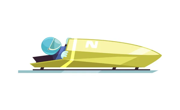 Athlete Bobsleigh Competition Flat Vector Illustration — Vettoriale Stock