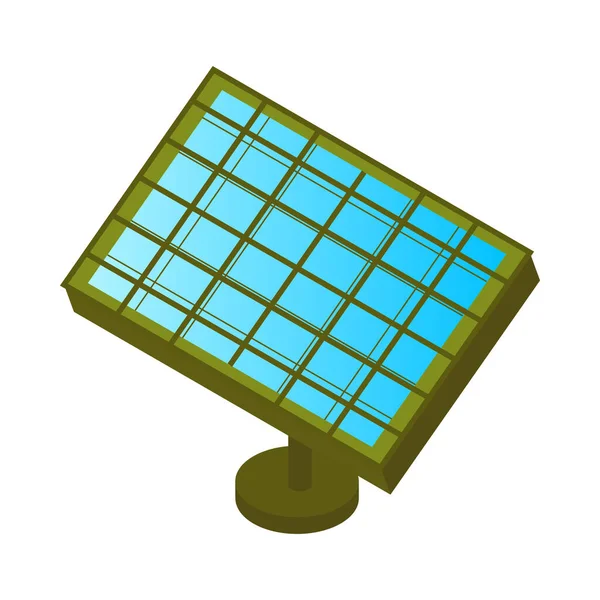 Isometric Color Solar Panel Icon White Background Vector Illustration — Vector de stock
