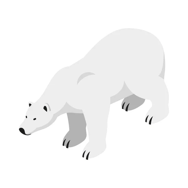 Isometric Polar Bear White Background Vector Illustration — Wektor stockowy