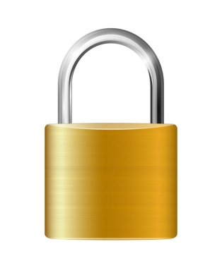 Realistic lock key composition with transparent background and isolated image of modern lock vector illustration