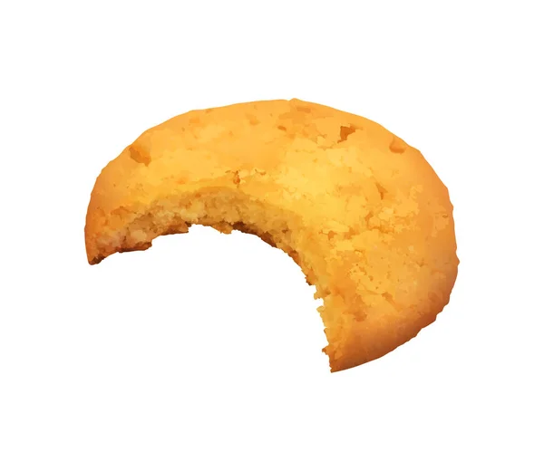 一口おいしいクッキーで構成された隔離された現実的な画像上の空白の背景ベクトルイラスト — ストックベクタ