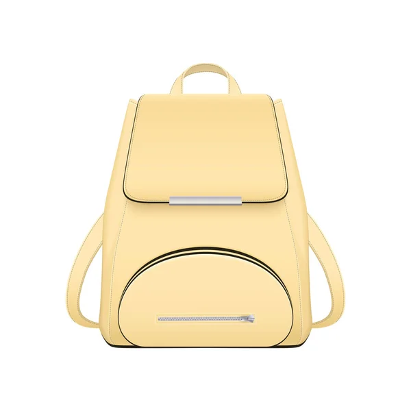 Realistic School Backpack Composition Isolated Front View Image College Bag — Stock Vector