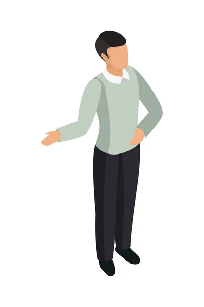 Office Isometric People Composition Isolated Faceless Human Character Clerk Employee — Image vectorielle