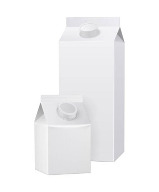 Realistic milk bottle package composition with isolated mockup image of dairy product packaging with empty collar vector illustration