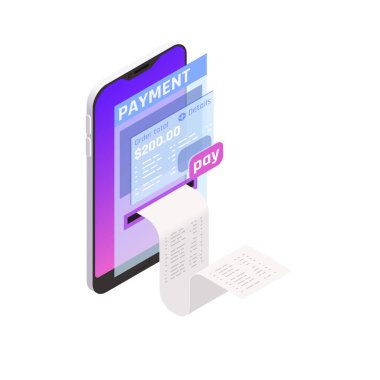 Internet online mobile banking services isometric icons composition with gadgets and money vector illustration