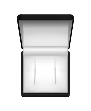 Black jewelry boxes realistic composition with isolated image of empty case on blank background vector illustration