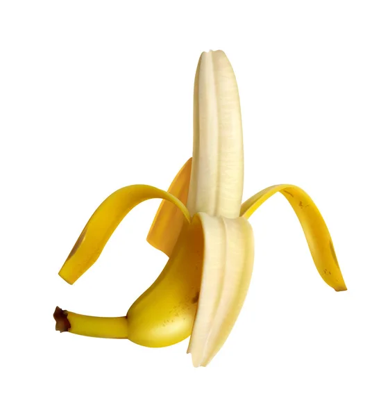 Realistic Banana Juice Splash Composition Isolated Tropical Fruit Image Blank — Vetor de Stock