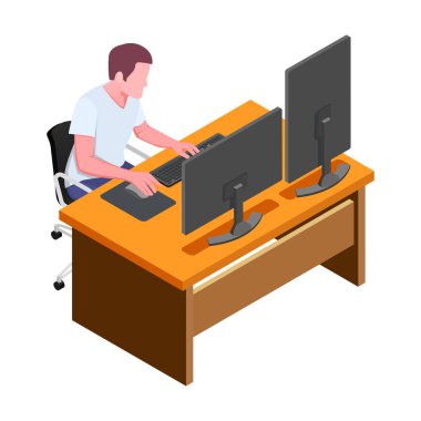 Gaming development gamers game industry composition with human characters and electronic devices vector illustration