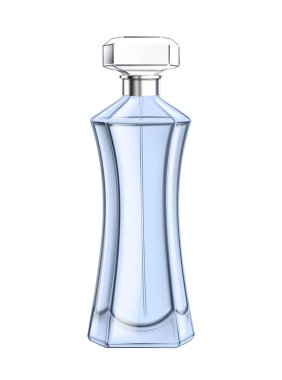 Perfume glass bottles full of liquid realistic 3d transparent composition with isolated image on blank background vector illustration