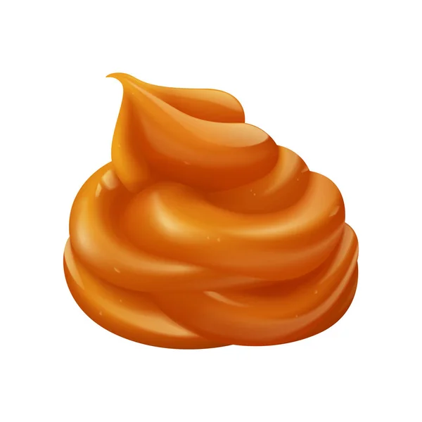 Realistic Caramel Candies Composition Creamy Liquid Drops Caramel Blank Background — 스톡 벡터