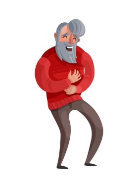 Laughing funny joke people composition with cartoon style doodle character of laughing person on blank background vector illustration