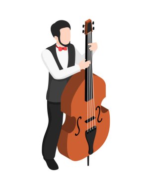 Street artist isometric people composition with isolated human character of outdoor performer talent vector illustration