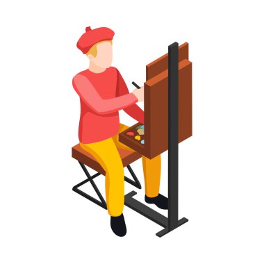 Street artist isometric people composition with isolated human character of outdoor performer talent vector illustration